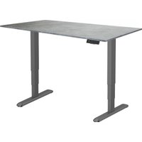 Стол с регулировкой высоты ErgoSmart Unique Ergo Desk 1380x800x18мм (бетон Чикаго светло-сер./черный)