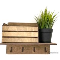 Ключница настенная Lazer_bobr С полочкой (коричневый 066)