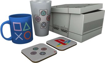 Подарочный набор  ABYstyle PlayStation Classic 2019 Бокал + Кружка + Подставки 2шт GFB0075