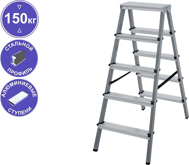 

Лестница-стремянка Новая высота NV 114 двухсторонняя 2x5 ступеней