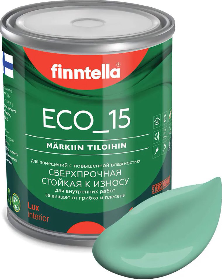 

Краска Finntella Eco 15 Viilea F-10-1-1-FL037 0.9 л (светло-бирюзовый)