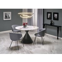 Кухонный стол Halmar Garet 120/76 (белый мрамор/черный)