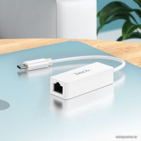 Сетевой адаптер Hoco UA22 USB Type-C - RJ45 (1.3 м, белый)