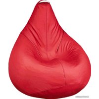 Кресло-мешок Kreslomeshki Груша экокожа (XXXL, красный)