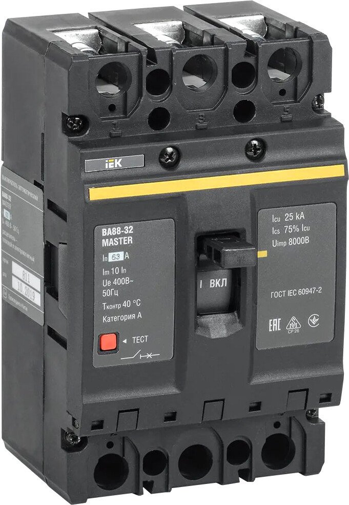 

Выключатель автоматический IEK ВА 88-32 3п 63А 25кА SVA10-3-0063-02
