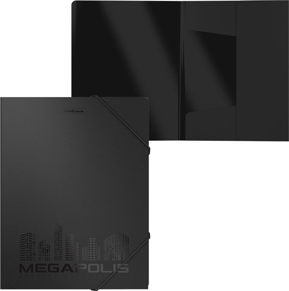 

Набор папок Erich Krause Megapolis черный 50392 (4 шт)