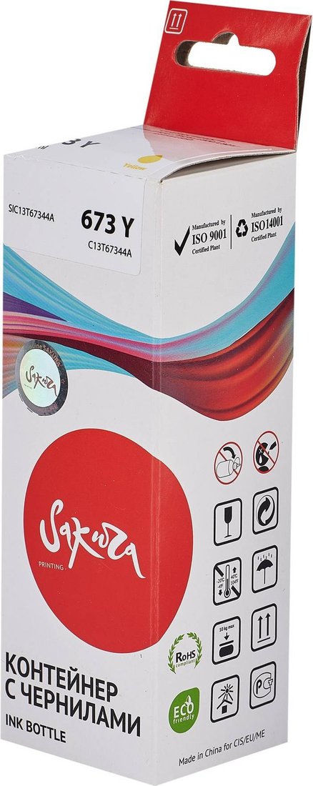 

Чернила Sakura Printing SIC13T67344A (аналог Epson 673 Y)