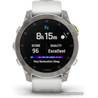 Умные часы Garmin Epix Sapphire Gen 2 (серебристый титан/белый)