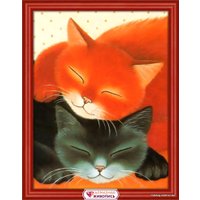 Алмазная мозаика  Алмазная Живопись Спящие коты АЖ-1306 в Гомеле