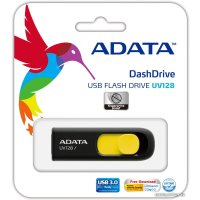 USB Flash ADATA DashDrive UV128 32GB (черный/желтый)
