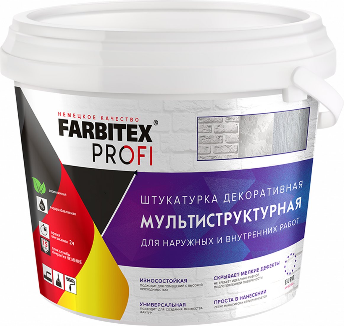 

Декоративная штукатурка Farbitex Profi мультиструктурная (2.5 л)