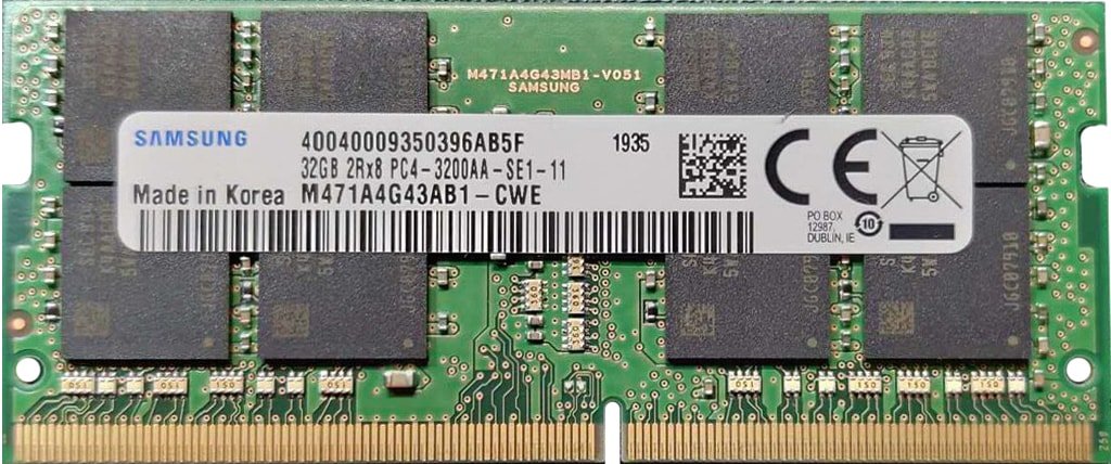 

Оперативная память Samsung 32GB DDR4 SODIMM PC4-25600 M471A4G43AB1-CWE