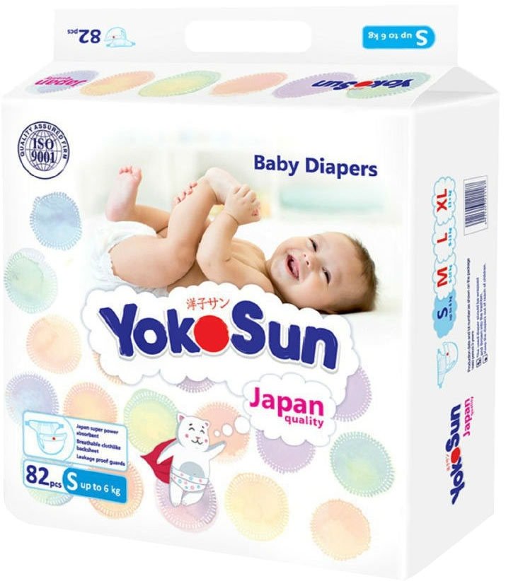 

Подгузники YokoSun На липучках S до 6 кг (82 шт)