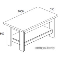 Журнальный столик Anrex Jagger 100x55 (дуб монастырский/черный)