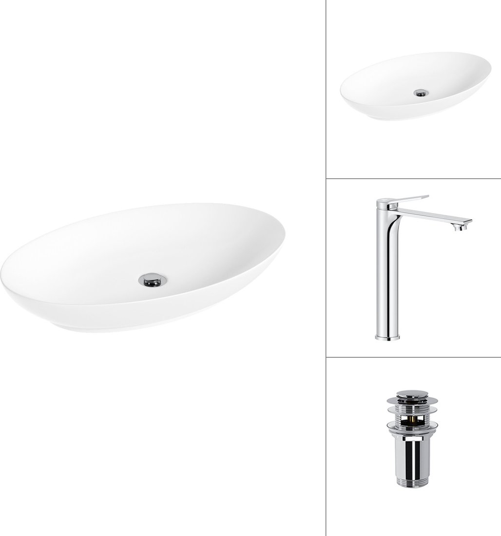 Умывальник Lauter 21571 + Rio 21AM12672 с донным клапаном 21190CH (хром)