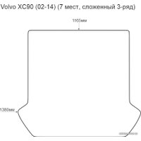 Коврик для багажника Alicosta Volvo XC90 02-14 7м, слож. 3-ряд (багажник, ЭВА 6-уг, черный)