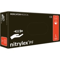 Нитриловые перчатки Mercator Nitrylex PF (L, 100 шт, черный)