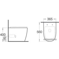 Унитаз приставной Gid TRS-269Bm (черный матовый)