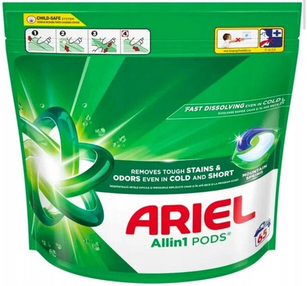 Капсулы для стирки Ariel Горный родник (65 шт)