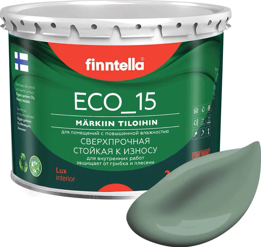 

Краска Finntella Eco 15 Naamiointi F-10-1-3-FL041 2.7 л (зеленый хаки)