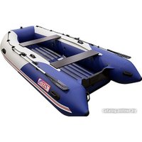 Моторная лодка Хантер 375 Аэро (светло-серый/синий)