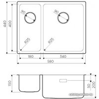 Кухонная мойка Omoikiri Tadzava 58-2-U/I-IN-R 4993773 (нержавеющая сталь)
