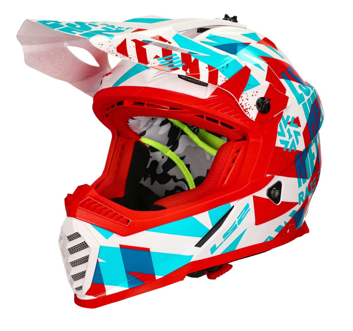 

Мотошлем LS2 MX437 Fast Mini Funky (S, красно-белый глянцевый)