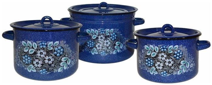 

Набор кастрюль СтальЭмаль Голубика 1с112