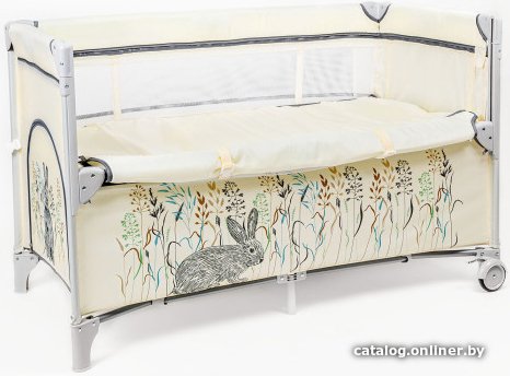 Манеж-кровать Amarobaby Transform Flora AMARO-26TrF/03 (бежевый)