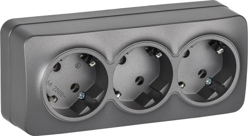 

Розетка IEK Glory ERH31-K46M-16 (сталь матовый)