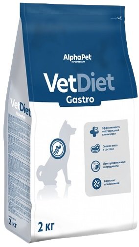 

Сухой корм для собак AlphaPet VetDiet Gastro для взрослых собак 2 кг