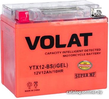 Мотоциклетный аккумулятор VOLAT YTX12-BS(iGEL) (12 А·ч)