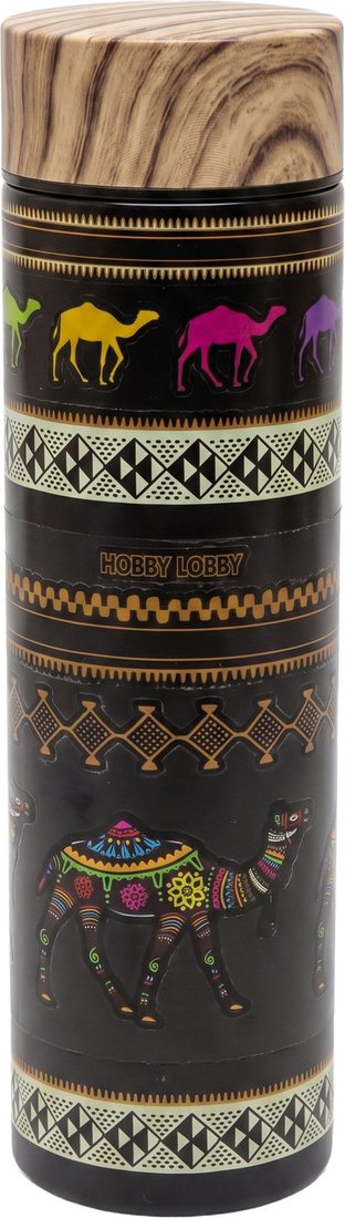 Термос Hobby Lobby HB-070 (500мл, черный с рисунком)