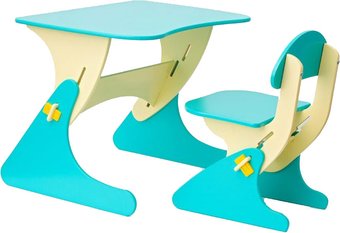 Детский стол Столики Детям Буслик Б-ББ (бежевый/бирюзовый)