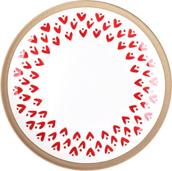 Блюдо AksHome Love Print 21.5x2.8 (красный)