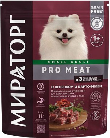 

Сухой корм для собак Мираторг Winner Pro Meat для взрослых мелких пород с ягненком и картофелем 700 г