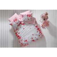 Евро комплект постельного белья TAC Shiny CK 60280138 (розовый ранфорс)