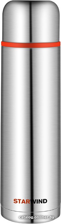 Термос StarWind 10-1000 1л (серебристый/красный)