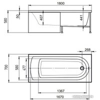 Ванна Alex Baitler Michigan 180х70