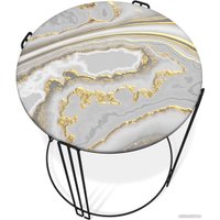 Журнальный столик Sheffilton SHT-CT53 (золотистый пепел/черный муар)