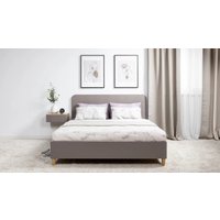 Кровать Mobi Амьен 11.44 160x200 (белый PE шагрень/веллюто капучино AG 707 ПВХ)