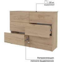 Комод Горизонт Нео 1050 6 ящиков (дуб золотой крафт)