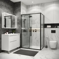 Душевой уголок Grossman Cosmo 110x100x195 120.K33.02.1110.21.02 (черный матовый/стекло шиншилла)