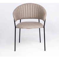 Стул с подлокотниками Алвест AV 433 (песочная замша Kiprus 03/черный)