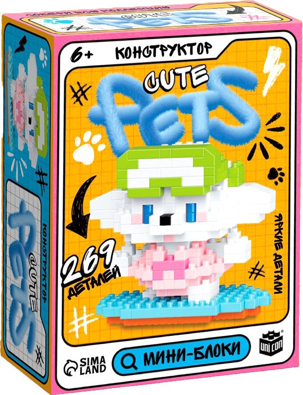 

Конструктор Unicon Cute pets. Песик на серфе 10882576