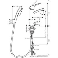 Смеситель с лейкой для биде Hansgrohe Logis 31515000