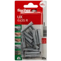 Дюбель универсальный Fischer UX 6X35 R K NV 90868 (20 шт)