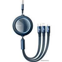 Кабель Baseus CAMLC-MJ03 USB-A - USB Type-C/microUSB/Lightning (1.2 м, синий)