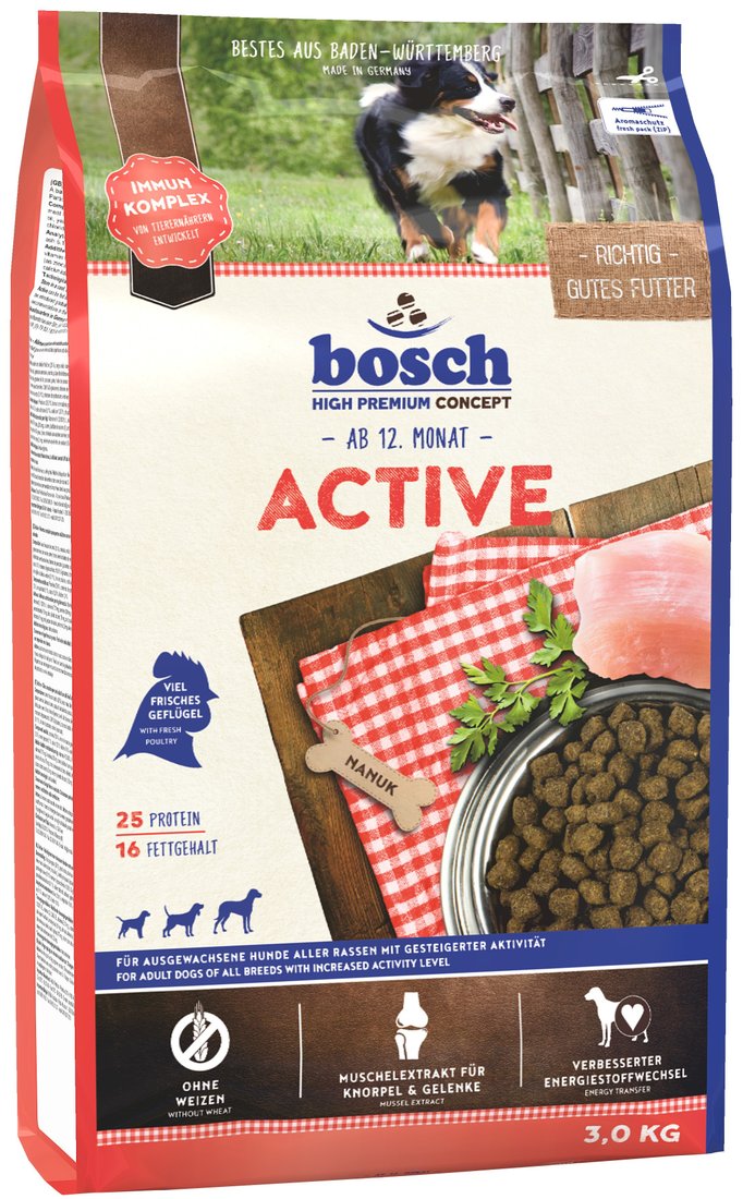 

Сухой корм для собак Bosch Active (для собак с повышенным уровнем активности) 3 кг