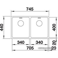 Кухонная мойка Blanco Andano 340/340-U (без клапана-автомата)